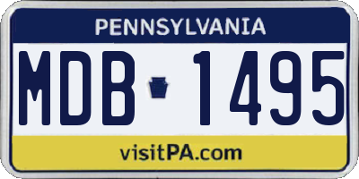 PA license plate MDB1495