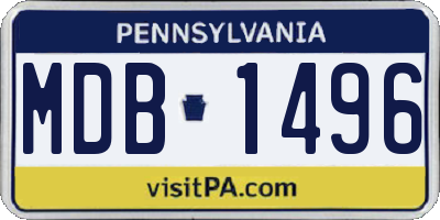 PA license plate MDB1496