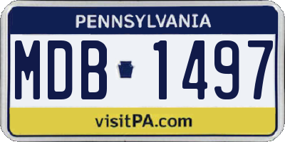PA license plate MDB1497