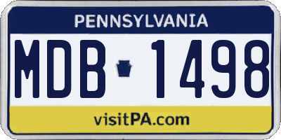 PA license plate MDB1498
