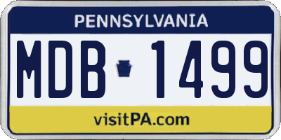 PA license plate MDB1499