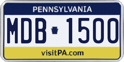 PA license plate MDB1500