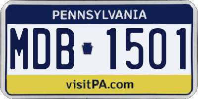 PA license plate MDB1501