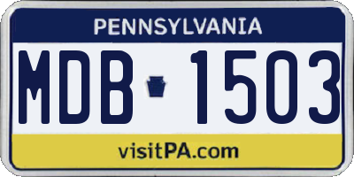 PA license plate MDB1503