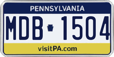 PA license plate MDB1504