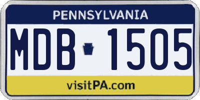 PA license plate MDB1505