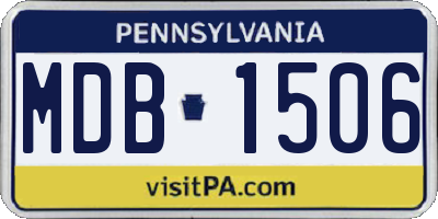 PA license plate MDB1506