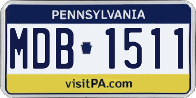 PA license plate MDB1511