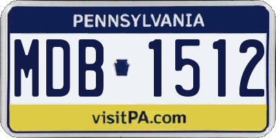 PA license plate MDB1512