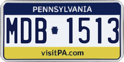 PA license plate MDB1513