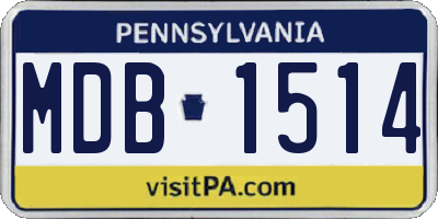 PA license plate MDB1514
