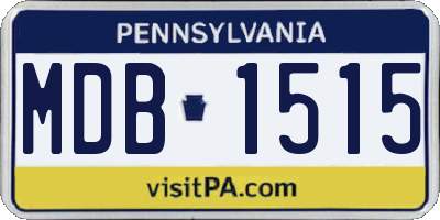 PA license plate MDB1515