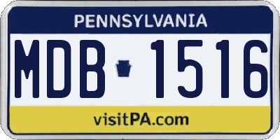 PA license plate MDB1516