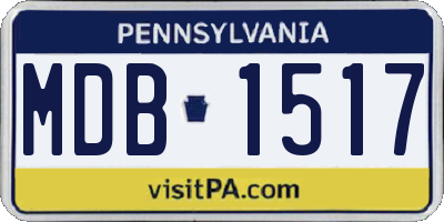 PA license plate MDB1517