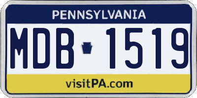 PA license plate MDB1519