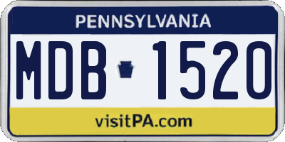 PA license plate MDB1520
