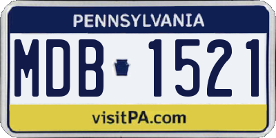 PA license plate MDB1521