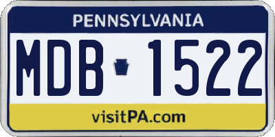 PA license plate MDB1522