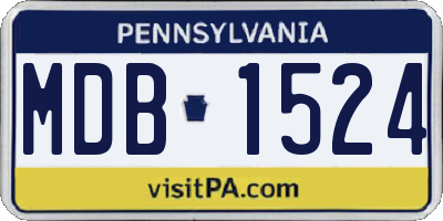 PA license plate MDB1524