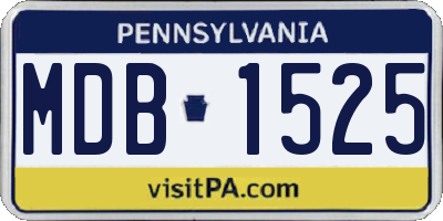 PA license plate MDB1525