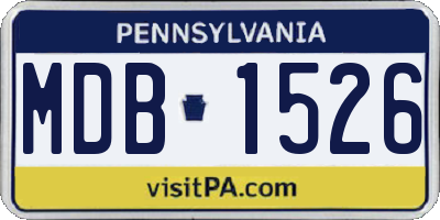 PA license plate MDB1526