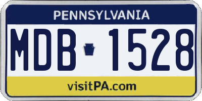 PA license plate MDB1528