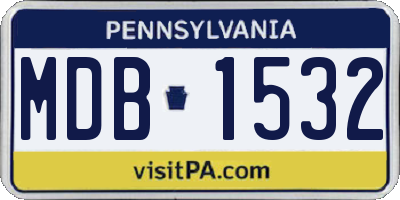 PA license plate MDB1532