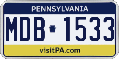 PA license plate MDB1533