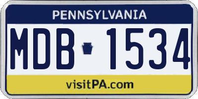 PA license plate MDB1534