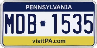 PA license plate MDB1535