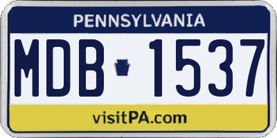PA license plate MDB1537