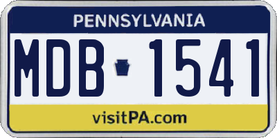 PA license plate MDB1541