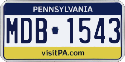 PA license plate MDB1543
