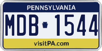 PA license plate MDB1544