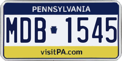 PA license plate MDB1545