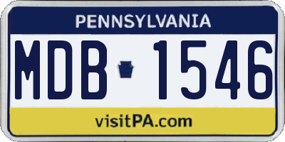 PA license plate MDB1546