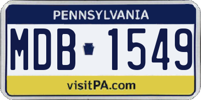 PA license plate MDB1549