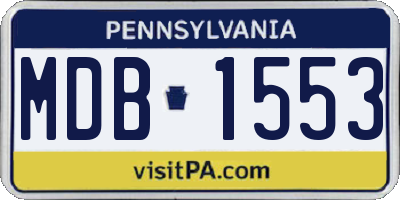 PA license plate MDB1553