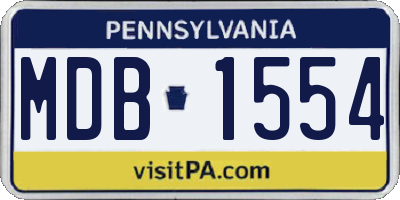 PA license plate MDB1554