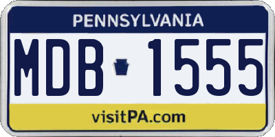 PA license plate MDB1555