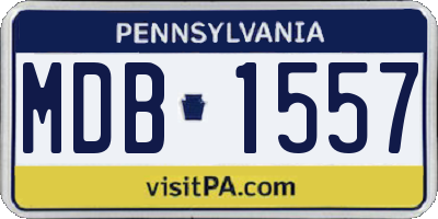 PA license plate MDB1557