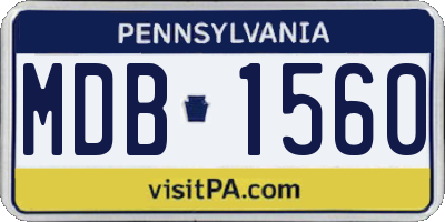 PA license plate MDB1560