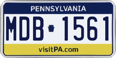 PA license plate MDB1561