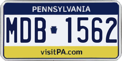 PA license plate MDB1562