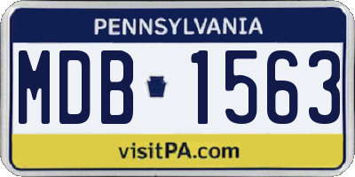 PA license plate MDB1563