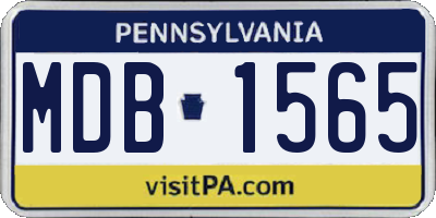 PA license plate MDB1565