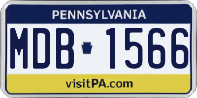 PA license plate MDB1566
