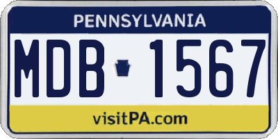 PA license plate MDB1567