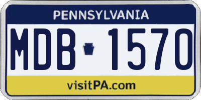 PA license plate MDB1570