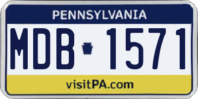 PA license plate MDB1571